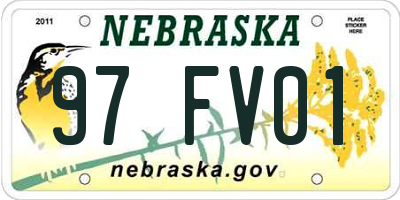 NE license plate 97FV01