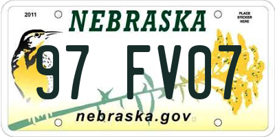 NE license plate 97FV07