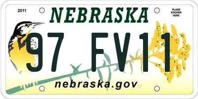 NE license plate 97FV11