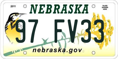 NE license plate 97FV33
