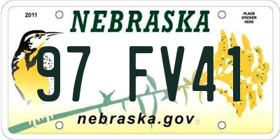 NE license plate 97FV41