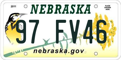 NE license plate 97FV46