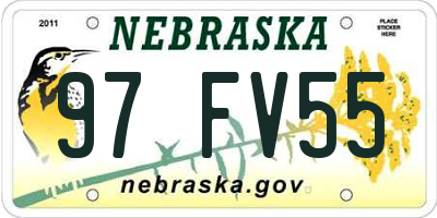 NE license plate 97FV55