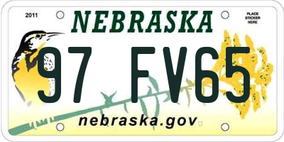NE license plate 97FV65