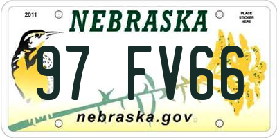 NE license plate 97FV66