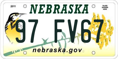 NE license plate 97FV67
