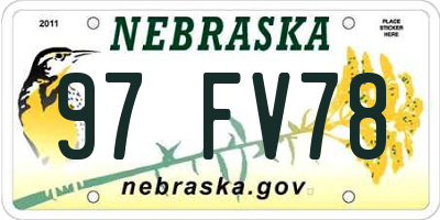 NE license plate 97FV78