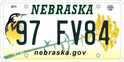 NE license plate 97FV84