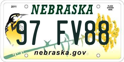 NE license plate 97FV88