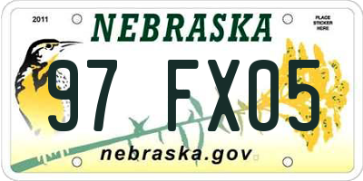 NE license plate 97FX05