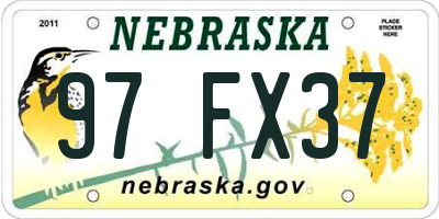 NE license plate 97FX37