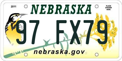 NE license plate 97FX79