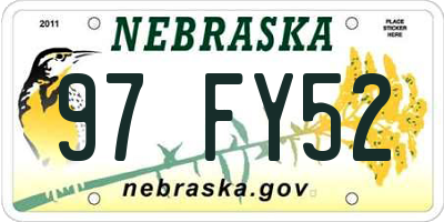 NE license plate 97FY52