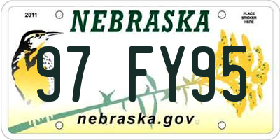 NE license plate 97FY95