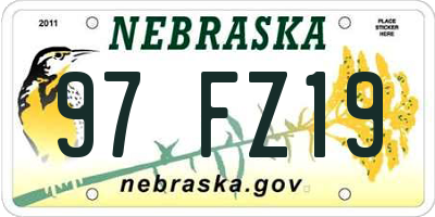 NE license plate 97FZ19