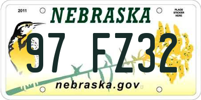 NE license plate 97FZ32