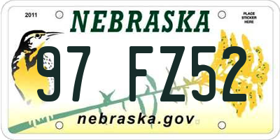 NE license plate 97FZ52
