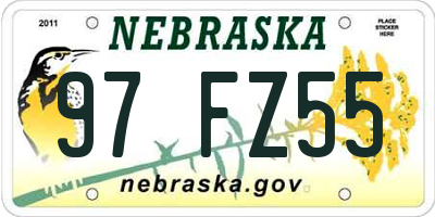 NE license plate 97FZ55