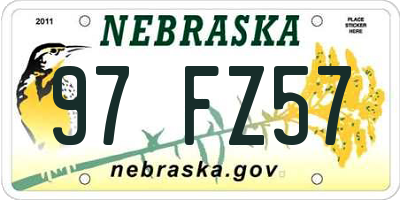 NE license plate 97FZ57