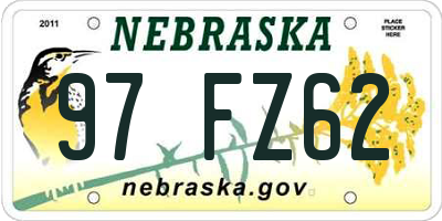 NE license plate 97FZ62