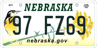 NE license plate 97FZ69