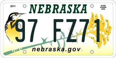 NE license plate 97FZ71