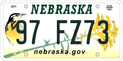 NE license plate 97FZ73