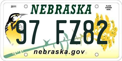 NE license plate 97FZ82