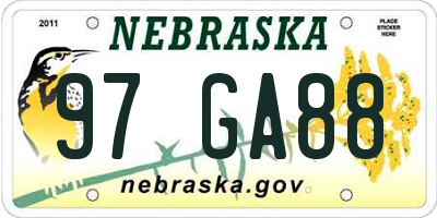 NE license plate 97GA88