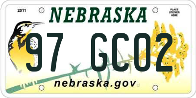 NE license plate 97GC02