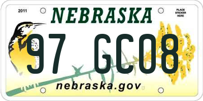 NE license plate 97GC08