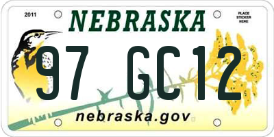 NE license plate 97GC12