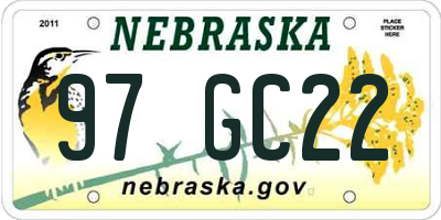 NE license plate 97GC22