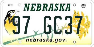 NE license plate 97GC37