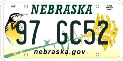 NE license plate 97GC52