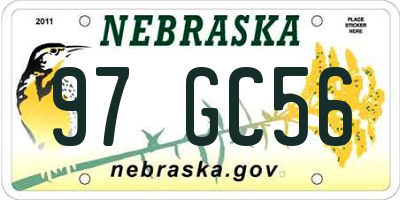 NE license plate 97GC56