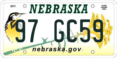 NE license plate 97GC59