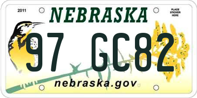 NE license plate 97GC82