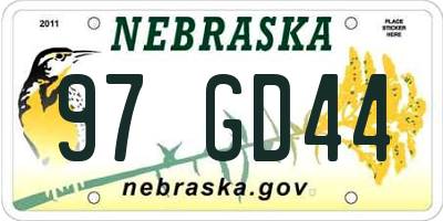 NE license plate 97GD44