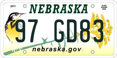 NE license plate 97GD83
