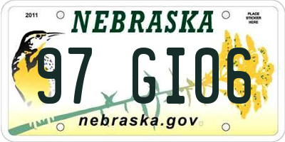 NE license plate 97GI06