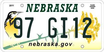 NE license plate 97GI12