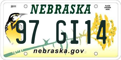 NE license plate 97GI14