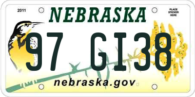 NE license plate 97GI38