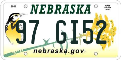 NE license plate 97GI52