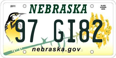 NE license plate 97GI82