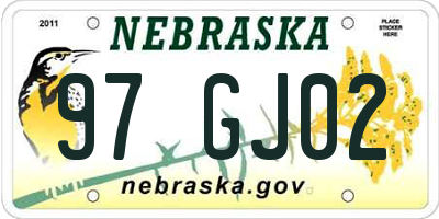 NE license plate 97GJ02