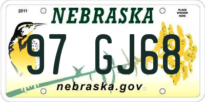 NE license plate 97GJ68