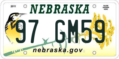 NE license plate 97GM59