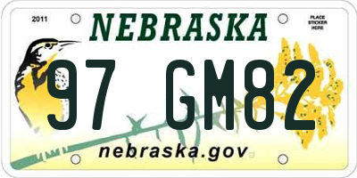 NE license plate 97GM82